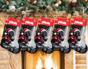 Darth Vader Star Wars Xmas Stocking, Star Wars Christmas Stockings, Darth Vader Christmas Socks Home Decoration, Custom Name Stockings