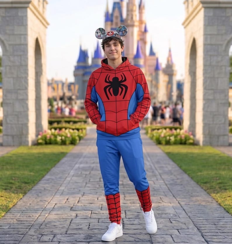 Disfraz de Spidey y sus increíbles amigos para Halloween: sudadera con capucha 3D y pantalones deportivos, camiseta de cosplay de superhéroe Gwen Stacy Spidey Spin para cumpleaños infantil con temática de araña. imagen 9