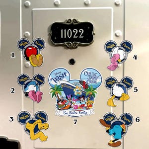 Personalized Disney Mickey And Friends Porthole Magnet, Mickey & Friends Cruise Magnet, Disney Cruise Line Magnets, Family Cruise Ship Door