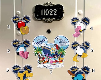 Personalized Disney Mickey And Friends Porthole Magnet, Mickey & Friends Cruise Magnet, Disney Cruise Line Magnets, Family Cruise Ship Door