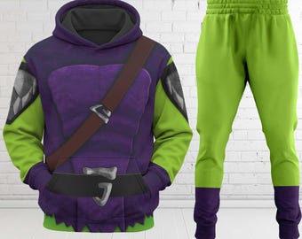 Goblin Costume Hoodie Sweatpants, The Amazing Spider Man Character All Over Print Sweatshirt, Green Goblin Cosplay Costume 3D Shirt