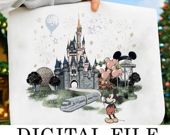Retro Walt Wdw World Digital File, Wdw Mickey And Friends Magical Png, Magic Kingdom Png, Epcot 1982 Png, Wdw Vacation Top Png