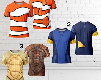 Finding Nemo Dory Costume 3D Shirt, Fish Ocean Cartoon Cosplay Costume Tee, Finding Nemo Character All Over Print Shirt, Halloween Gift