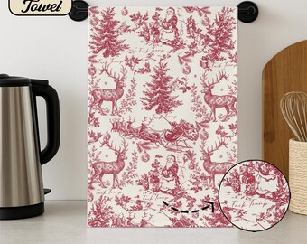 Subtle F*ck Trump Santa Reindeer Christmas Hand Towel, Anti Trump Christmas Home Decor, Kitchen Towel with Trump, Funny Xmas Gift Towel