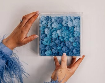 6" x 6" x 3" Modern Acrylic Shadowbox with Linen Canvas: UV Protected Display Case