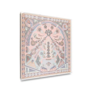 May include: Square artwork with a pinball machine design in pastel pink, blue, and beige tones. The artwork features the words "LOUIS VUITTON", "LOCK IT", "TWIST IT", and "BONUS". The design includes various shapes and symbols.
