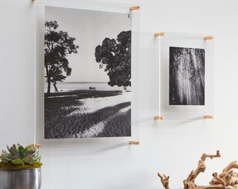Double Panel Acrylic Floating Wall Frames - CHOOSE YOUR SIZE (Silver/Gold)