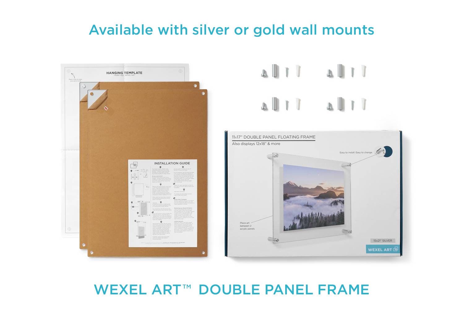 Wexel Art Modern Clear Acrylic Floating Frame with Silver Hardware