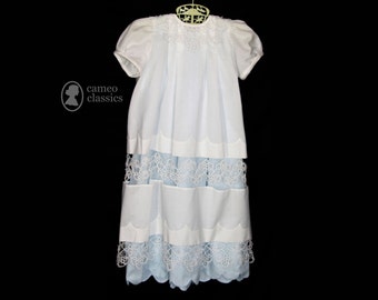 Christening / Baptismal Gown and slip with hand tatted lace