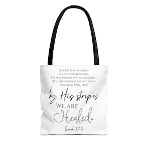 Faith Tote Bag for Women | Scripture Quote Christian Bag | Bible Verse Tote Gift | Daily Inspirational Church Purse