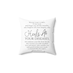 Inspirational Scripture Pillow | Faith-Based Throw Pillow | Christian Home Decor | Bible Verse Cushion | Uplifting Gift for Women