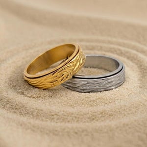 Minimalistischer Spinner Ring – Edelstahl Fidget Ring – Drehbarer Ring – Alltagsschmuck | Flow by calmona