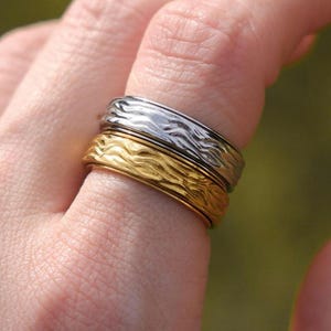 Minimalistischer Spinner Ring – Edelstahl Fidget Ring – Drehbarer Ring – Alltagsschmuck | Flow by calmona