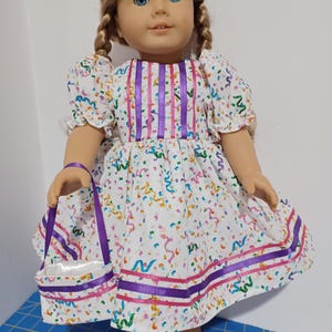 American Made 18&quot; Girl Doll Clothes Colorful Confetti Print Classic Party Doll Dress 18 inch Dolls