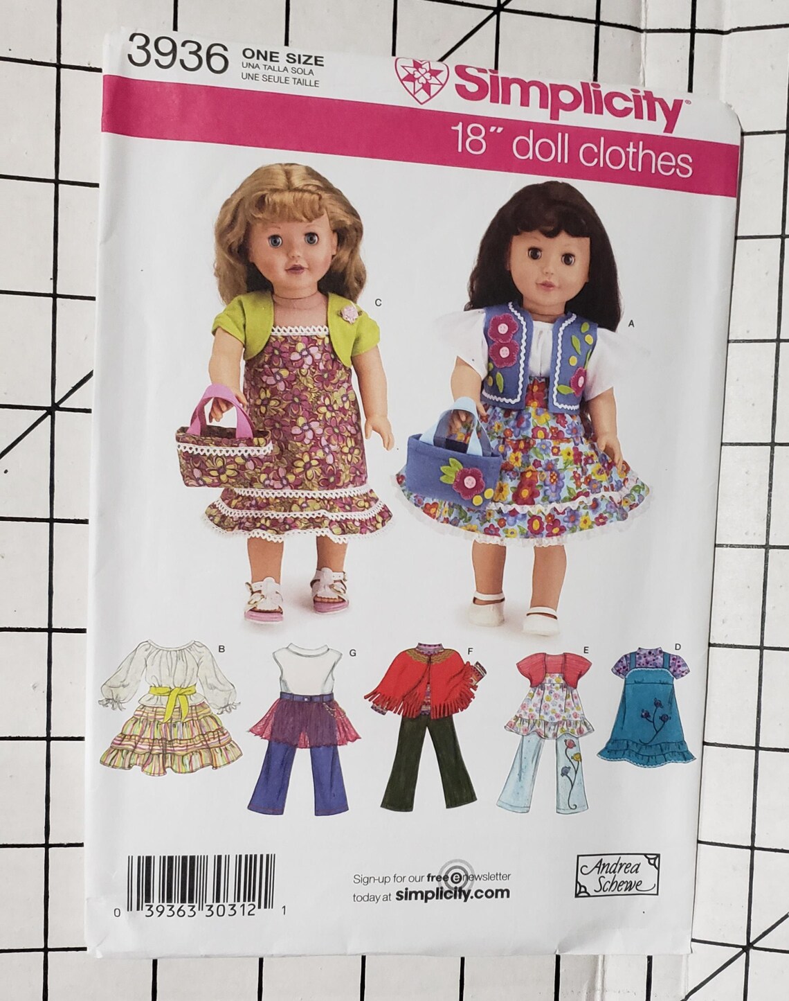 18" Doll Clothes Pattern You Choose Simplicity 5705 5679 2770 2768 2302 ...