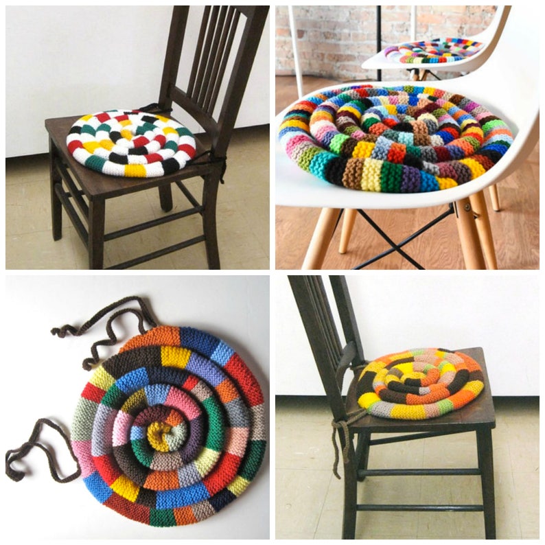 PDF Pattern Knitted Chair Pad Egg Chair Pillow Knitting Etsy UK