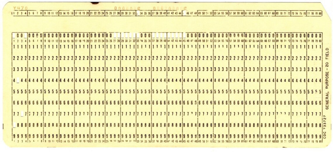 Vintage Computer Punch Card Data Processing Cards Etsy