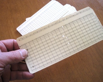 Vintage Computer Punch Card - Data Processing Cards