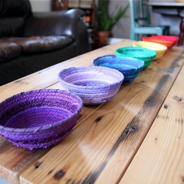 Montessori Sorting Bowls - Chakra Art Bowl Set - Rainbow Basket Set - Yoga Studio Decor - Meditation Room Decoration