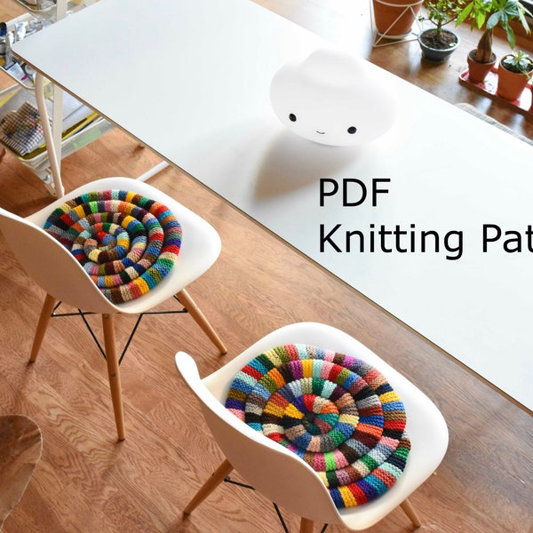 PDF Pattern Knitted Chair Pad - Egg Chair Pillow Knitting Pattern - DIY Rocking Chair Pad Pattern - Eames Chair Pad Pattern - Seat Cosie