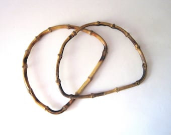 Bamboo Purse Handles - Natural Rattan Handbag Handles - DIY Macrame Supply