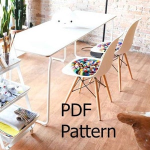 PDF Pattern Knitted Chair Pad Egg Chair Pillow Knitting Pattern DIY Rocking Chair Pad Pattern Eames Chair Pad Pattern Seat Cosie image 2