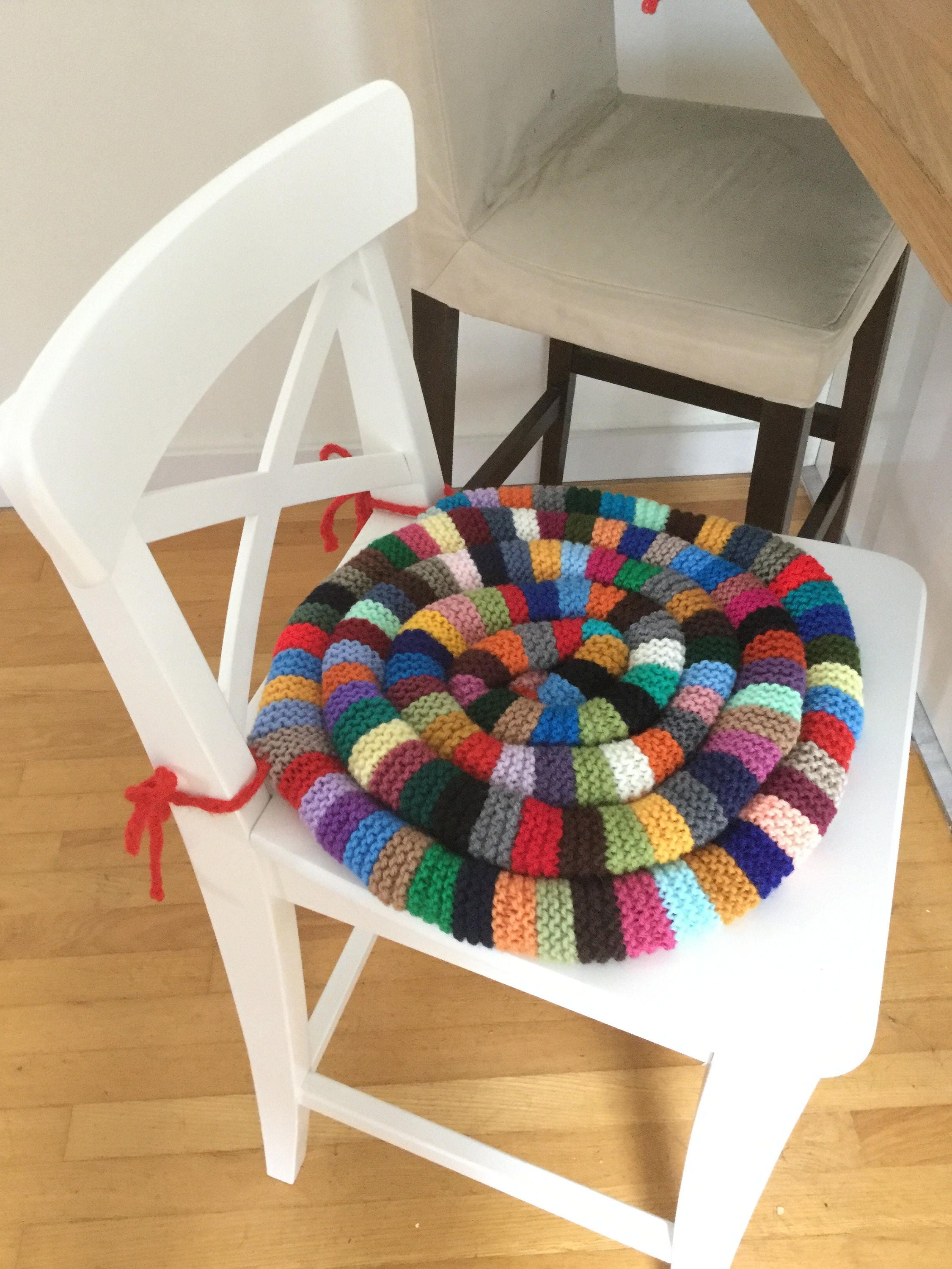 PDF Pattern Knitted Chair Pad Egg Chair Pillow Knitting Etsy España