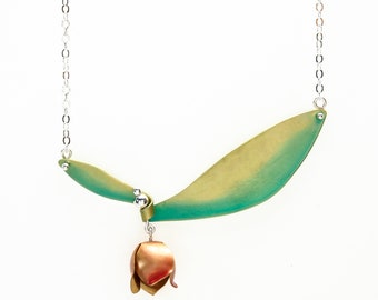 Pomegranate Necklace with Sterling Chain by Mandy Allen