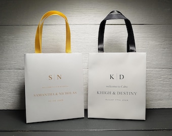 20 Wedding Thank You Bags for Guests, Welcome Gift Bag with satin ribbon handles