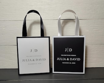 20 Wedding Thank You Bags for Guests, Welcome Gift Bag with satin ribbon handles