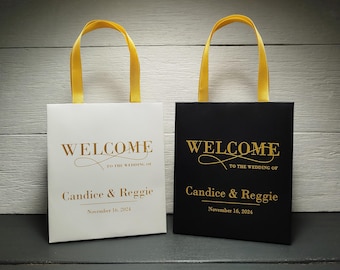20 Wedding Thank You Bags for Guests, Welcome Gift Bag with satin ribbon handles