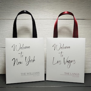 Welcome Wedding Bag |Set of 20| Destination Welcome Bags Wedding Souvenir Bag with satin ribbon handles for Wedding Day- Wedding Guest Gifts
