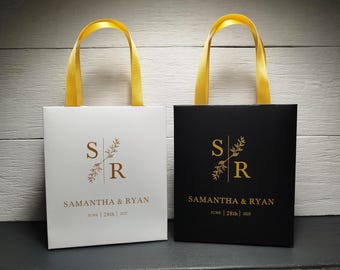 25 Wedding Thank You Bags for Guests, Welcome Gift Bag with satin ribbon handles