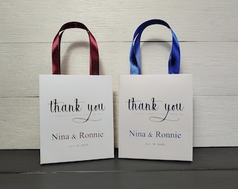 25 Wedding Thank You Bags for Guests, Welcome Gift Bag with satin ribbon handles