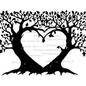 Árvore de coração dxf, Árvore de coração de amor svg, coração com árvore dxf, presente de amor svg, Vetor de árvore, Árvore Svg, Árvore genealógica svg, amor, árvore, coração, Arquivo de corte