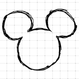 Mickey mouse outline, Mickey Mouse Face Svg, Mickey Mouse Head Svg, Png for Cricut, Silhouette, Mickey Mouse Svg, Face, Head Outline, Png