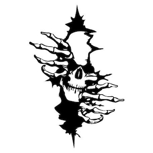 Skull In The Wall svg, Peeking Skeleton Svg, Skull Head Svg, skull face svg, Skeleton Clipart, Skull Cut File, skull, wall,  skeleton svg