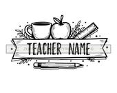 Teacher svg, Custom Teacher SVG, Teacher Name SVG, Printable Teacher Name PNG, Teacher Gift Svg, Teacher Name Svg for Shirts, Split Name svg