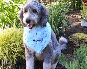 Custom Embroidered Pet Bandana: Personalized Dog or Cat Gift