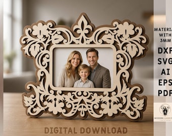 Wooden Photo Frame SVG | Laser Cut Picture Frame | CNC File | DigitalDownload | Rustic Home Decor Template