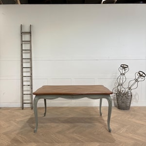 Vintage French Extending Dining Table / Parquet French Dining Table / Draw Leaf Dining Table