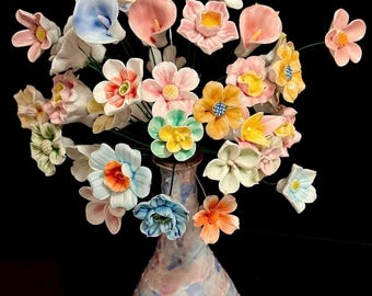 Handmade Ceramic Flowers,Everlasting Blooms. For Home Decor, Confessions and Gifting