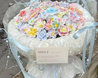 Handmade Ceramic Flower Bouquet – Everlasting Love Gift