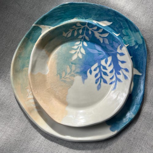 青い花柄のボウル - Etsy 日本