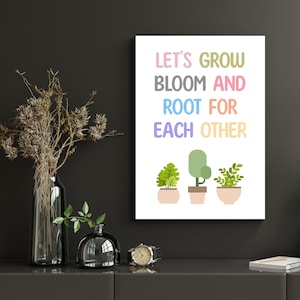 Let's grow Poster Druckbares Boho Lernposter Montessori