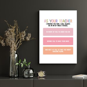 "Erstklassige Lehrerin verspreche ich zu drucken Boho Lernposter Montessori Klassenzimmer Dekor Poster homeschool Drucke Kinder Spielzimmer Wandkunst Dekor