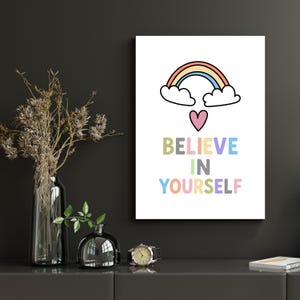 Believe in yourself Motivational Quote Wall Decor Educational Poster Montessori classroom decor poster homeschool prints Kids wall art decor