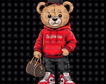 Urban Designer Teddy Bear: Hip Hop Clothing PNG