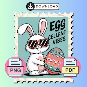 Easter Bunny Stamp Design Digital Download – PDF & PNG