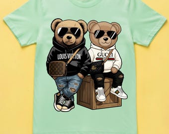Luxury Designer Teddy Bear Teddies PNG: Urban Streetwear Art (Digital Download) - SVG - PDF Print